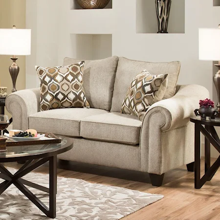 Transitional Loveseat with 2 Seat Cushions